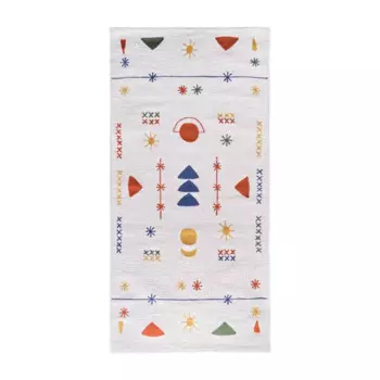 Коврик для ванной Moroshka Kira 60x120 см цвет белый желтый