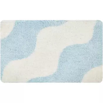 Коврик для ванной Swensa Curve 50x80 см цвет бело-голубой