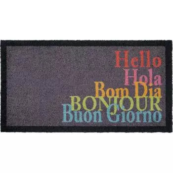 Коврик Globossoft «Слова» 40x75 см, полиамид на ПВХ, цвет чёрный