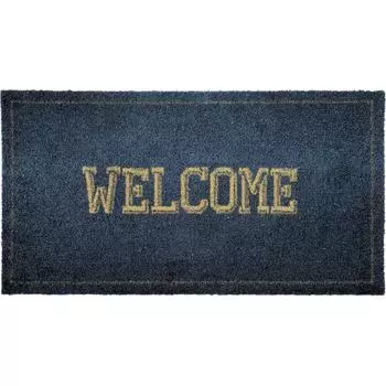 Коврик Globossoft Welcome 40x75 см, полиамид на ПВХ, цвет синий