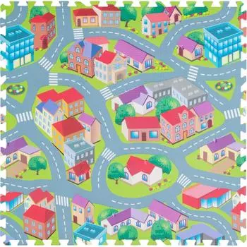 Коврик пазл Город 30x30 см винил мультиколор