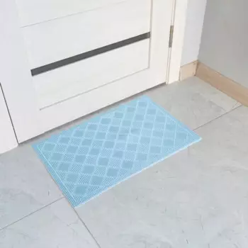 Коврик грязезащитный ПВХ Ромбы 40x60 см цвет голубой