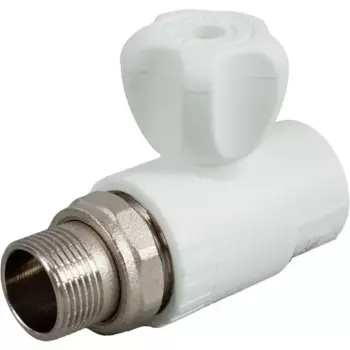 Кран для радиатора прямой RTP 3/4"x25 мм полипропилен белый