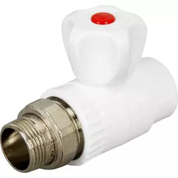 Кран для радиатора прямой Ростерм 3/4"x25 мм полипропилен ручка барашек