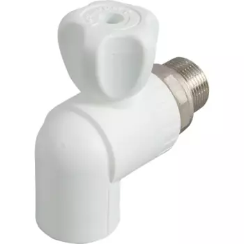 Кран для радиатора угловой RTP 3/4"x25 мм НР полипропилен