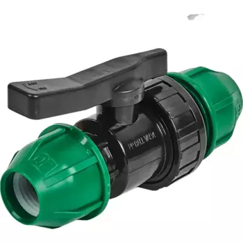 Кран ПНД обжимной Политэк 20x20 мм, полипропилен