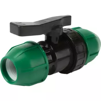 Кран шаровой прямой Политэк PN16 25x25 мм полипропилен ручка рычаг