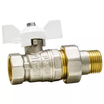 Кран шаровой LD Pride 3/4" наружная-внутренняя резьба ручка бабочка цвет белый