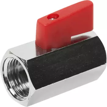 Кран шаровой мини с муфтой Stout 1/2" ВР латунь ручка флажок