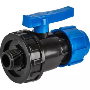 Кран шаровой Политэк 1"x40 мм наружная резьба полипропилен