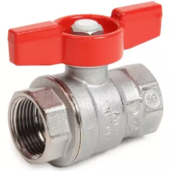 Кран шаровой полнопроходной прямой Giacomini 007-1314 DN15 PN35 1/2" ВР ручка бабочка латунь