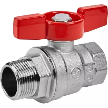 Кран шаровой полнопроходной прямой Giacomini 007-5502 DN20 PN35 3/4" ВР/НР ручка бабочка латунь