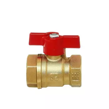 Кран шаровой прямой БАЗ DN15 PN40 1/2" ВР латунь ручка бабочка