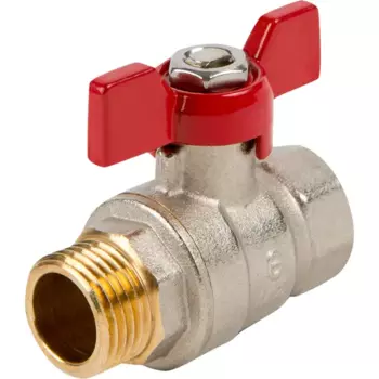 Кран шаровой прямой Equation NRBSFM4012N DN15 PN6 1/2" ВР/НР ручка бабочка латунь