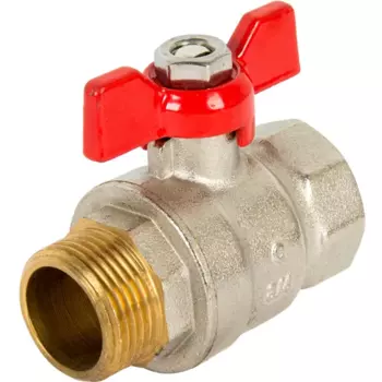 Кран шаровой прямой Equation NRBSFM4034N DN20 PN6 3/4" ВР/НР ручка бабочка латунь