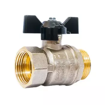 Кран шаровой прямой LD Pride 47DN20 PN40 3/4" ВР/НР ручка бабочка латунь