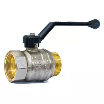 Кран шаровой прямой LD Pride DN15 PN40 1/2" ВР/НР ручка рычаг латунь