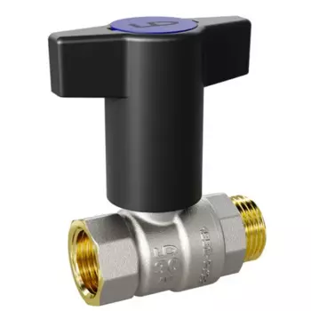 Кран шаровой прямой LD Pride DN15 PN40 1/2" ВР/НР латунь Т-образная ручка