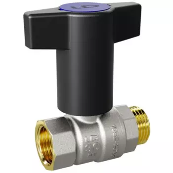 Кран шаровой прямой LD Pride DN20 PN40 3/4" ВР/НР латунь Т-образная ручка