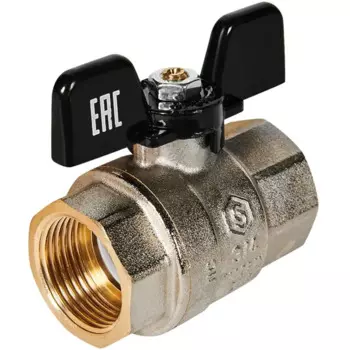Кран шаровой прямой Stout SVB-0002 DN20 PN40 3/4"x20 ВР ручка бабочка латунь