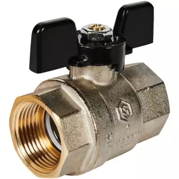 Кран шаровой прямой Stout SVB-0002 DN25 PN40 1" ВР ручка бабочка латунь