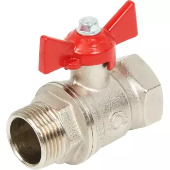 Кран шаровой прямой Valfex DN20 PN24 3/4" ВР/НР ручка бабочка латунь