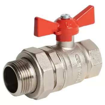 Кран шаровой с американкой Monlid DN25 PN40 1" ВР/НР латунь ручка бабочка