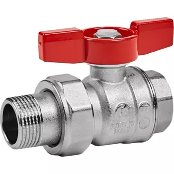 Кран шаровой с американкой полнопроходной прямой Giacomini 107-4287 DN20 PN35 3/4" ВР/НР ручка бабочка латунь