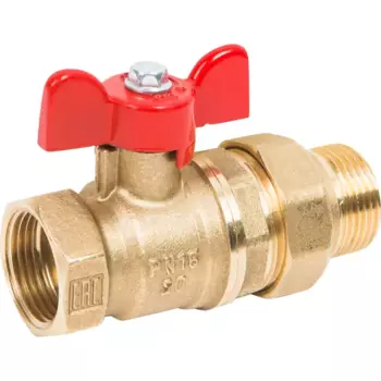 Кран шаровой с американкой прямой Valfex VF.227.LB1.034 DN20 PN24 3/4" ВР/НР ручка бабочка латунь