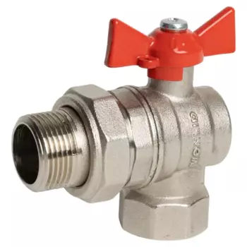 Кран шаровой с американкой угловой Monlid DN20 PN40 3/4" латунь ручка бабочка