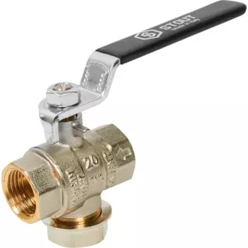 Кран шаровой с фильтром Stout 1/2" ВР латунь ручка рычаг