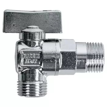 Кран шаровой угловой Bugatti Miami DN8 1/2"x1/2" НР латунь ручка бабочка