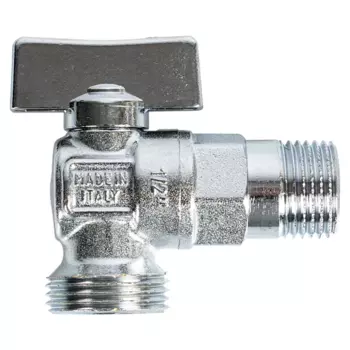 Кран шаровой угловой Bugatti Miami DN8 1/2"x3/4" НР латунь ручка бабочка