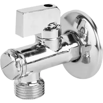 Кран шаровой угловой MPF 1/2" с фильтром и отражателем наружная резьба