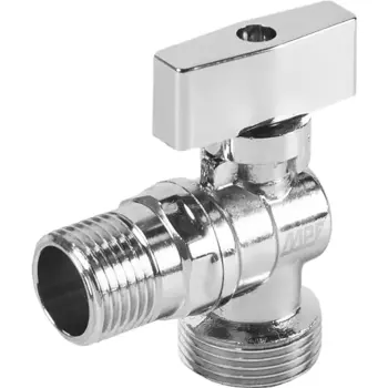 Кран шаровой угловой MPF 1/2"x3/4" с отражателем наружная резьба флажок сверху