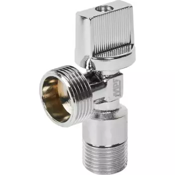 Кран шаровой угловой MPF Light 1/2"x3/4" с отражателем наружная резьба флажок сбоку