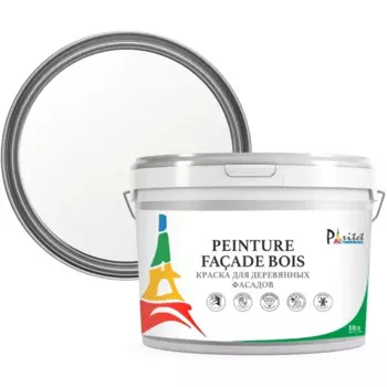 Краска для деревянных фасадов Paritet матовая цвет белый база A 10 л