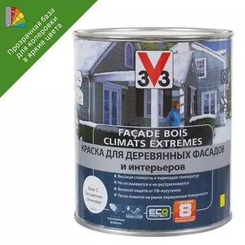 Краска для колеровки для деревянных фасадов V33 прозрачная база BC 1 л