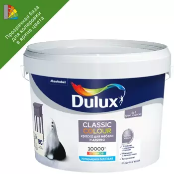 Краска для мебели и дерева Dulux Classic Colour моющаяся матовая прозрачная 2.25 л