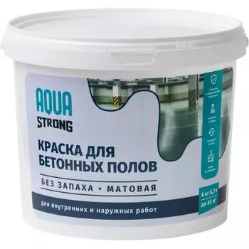 Краска для пола Aquastrong матовая цвет белый 6 кг