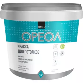 Краска для потолков Ореол матовая цвет белоснежный 3 кг