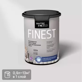 Краска для стен и потолков Maitre Deco Finest матовая белая база А 0.9 л