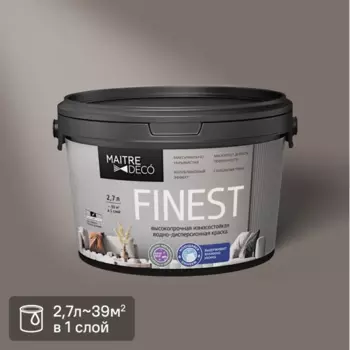 Краска для стен и потолков Maitre Deco Finest матовая белая база А 2.7 л