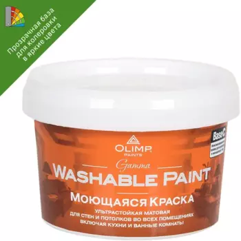 Краска для стен и потолков Olimp Гамма матовая прозрачная база C 0.45 л