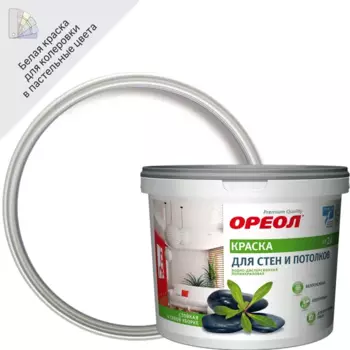 Краска для стен и потолков Ореол матовая цвет белоснежный 6.5 кг