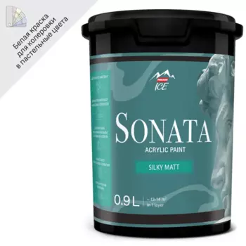 Краска для стен и потолков Parade Sonata Silky Matt моющаяся шелковисто-матовая цвет белый база А 0.9 л