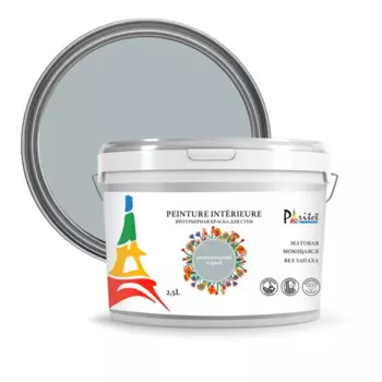 Краска для стен и потолков Paritet матовая цвет классический серый 2.5 л