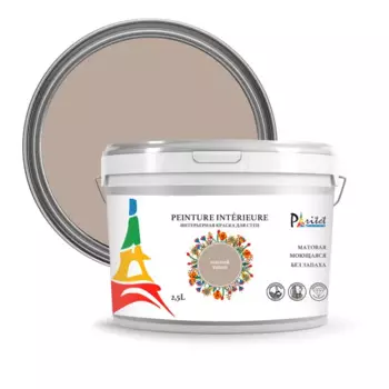 Краска для стен и потолков Paritet матовая цвет теплый какао 2.5 л