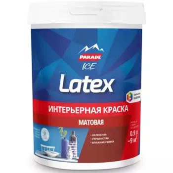 Краска для стен моющаяся Parade Latex цвет прозрачный база С 0.9 л