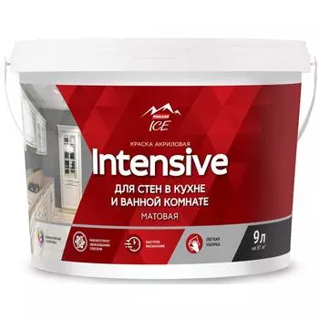 Краска для стен Parade Diy Intensive матовая цвет белый база А 9 л